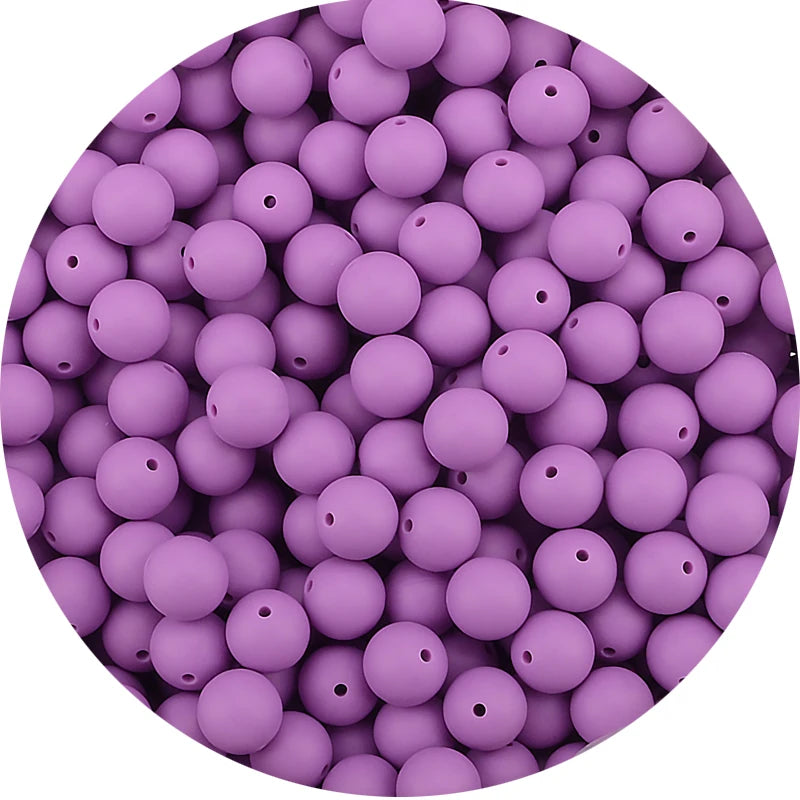 LOFCA 15mm 20pcs/lot Silicone Loose Beads Safe Teether Round Baby Teething Beads DIY Chewable Colorful Teething For Infant