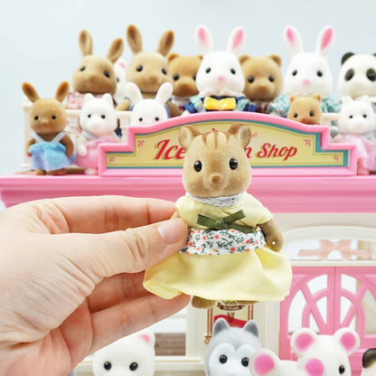 Forest Animal Family Dollhouse Furniture 1/12 Miniature Toys Girl Dolls Accessories Bedroom Bathroom Dollhouse Kit For Dolls