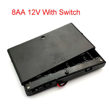 AA Battery Holder AA Battery Storage Case AA Plastic Box 8AA Battery Case With ON/OFF Switch with Cap Wire For 8 X 1.5V AA