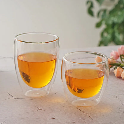 Double Wall Glass Cup Heat Insulation Transparent Handmade Tea Drink Cups MINI Whisky glasses Espresso Coffee Mug