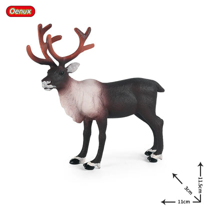 Oenux Simulation Wild Animals Toy Desert Camel Donkey Alpaca Antelope Elk Deer Model Action Figures PVC Decoration Kids Gift