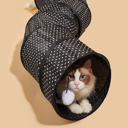 CAWAYI KENNEL Pet Cat Tunnel S-shape Collapsible Hole Indoor Outdoor Tube Kitty Tunnel Cat Pet Toy Space-Saving Cat Training Toy