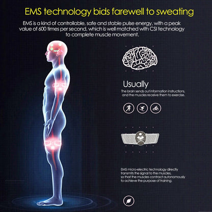 EMS Muscle Stimulator Abdominal Muscle Massager Hip Training Fitness Fat Burning Buttocks Arm Abdomen Trainer Apparatus Slimming