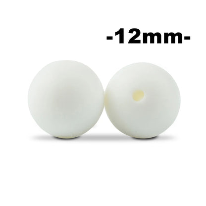 LOFCA 12mm 100pcs Silicone Beads Round Teether Baby Nursing Necklace Pacifier Clip Oral Care BPA Free Food Grade Colorful