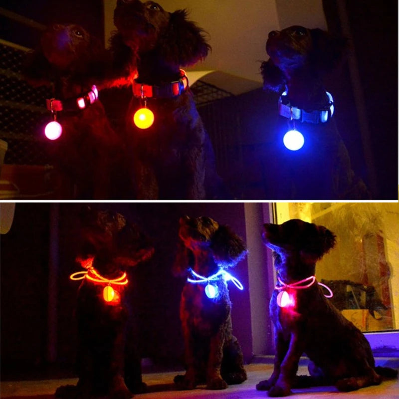 LED Glowing Pendant Flashlight Dog Cat Collar Pet Leads Glow  Accessories  Bright Necklace Luminous Collar  Night Safety Decor