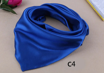 WZCX 60*60cm Women Solid Color Silk Scarf Spring Autumn Fashion New Simple Square Scarfs For Ladies Female Scarf