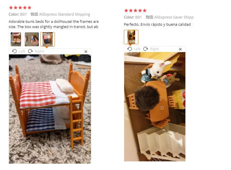 Forest Animal Family Dollhouse Furniture 1/12 Miniature Toys Girl Dolls Accessories Bedroom Bathroom Dollhouse Kit For Dolls