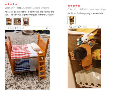 Forest Animal Family Dollhouse Furniture 1/12 Miniature Toys Girl Dolls Accessories Bedroom Bathroom Dollhouse Kit For Dolls