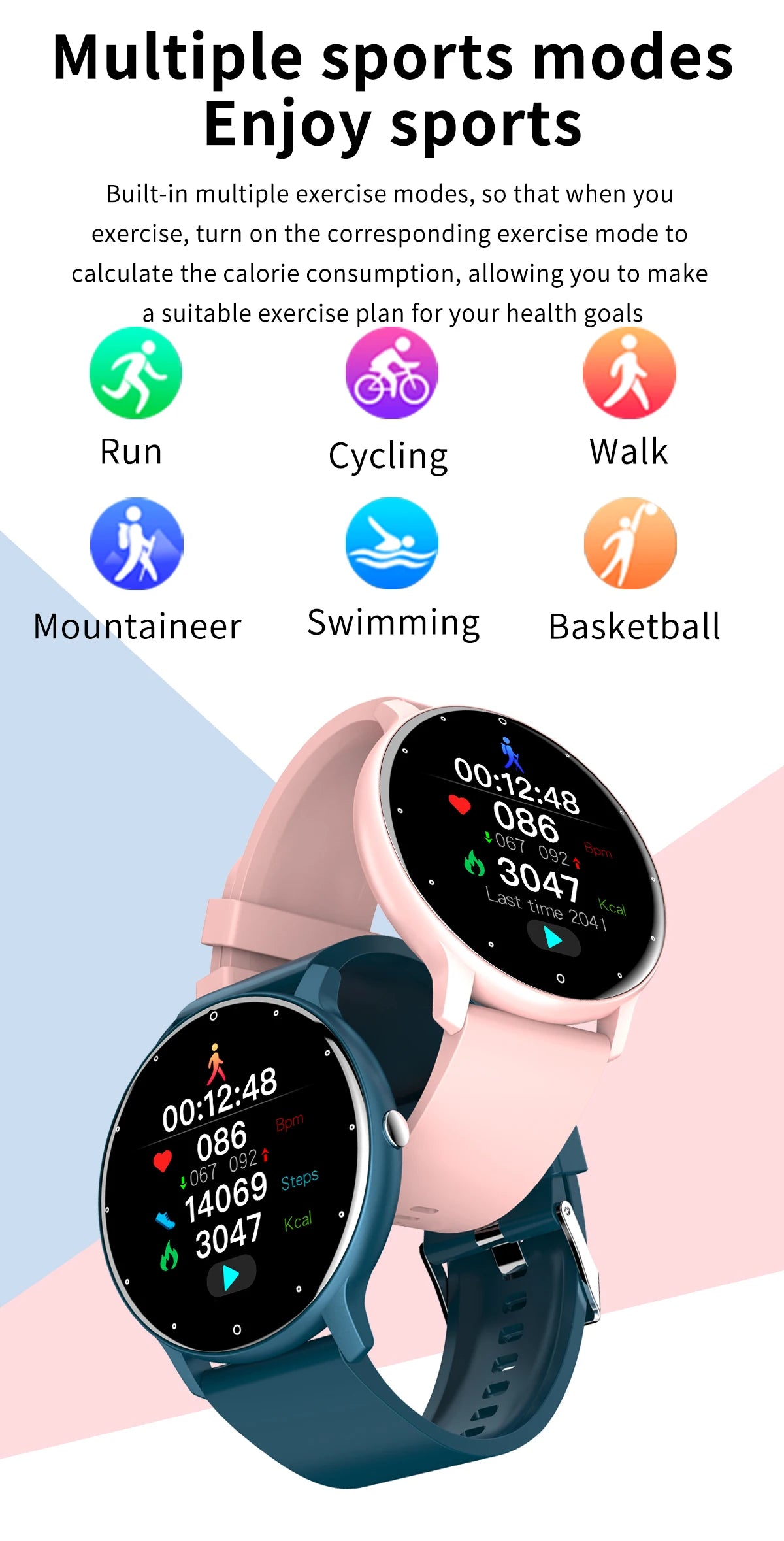 LIGE Waterproof Women Smart Band Watch Real-time Weather Forecast Men Watches Sports Ladies Smart Watch For Women Android IOS