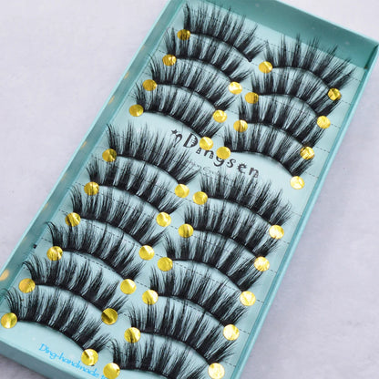 10 Pairs 3D Soft False Eyelash Faux Min Eyelashes Extension Natural Messy Wispy Fluffy Fake Lashes Make up tools 3D66-71