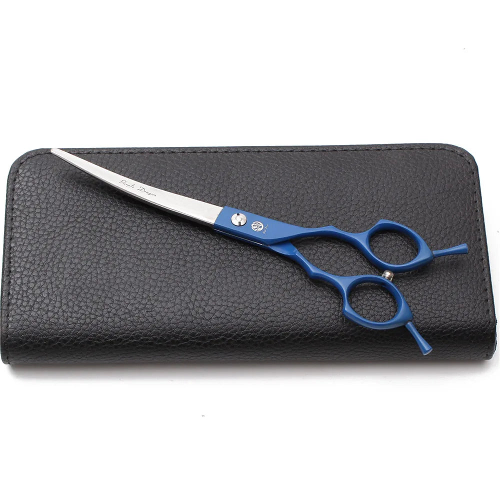 Purple Dragon 6.5" 7" Japan 440C Dog Grooming Scissors Straight Shears Chunker Shars Up/Down Curved Scissors Pet Scissors Z4009
