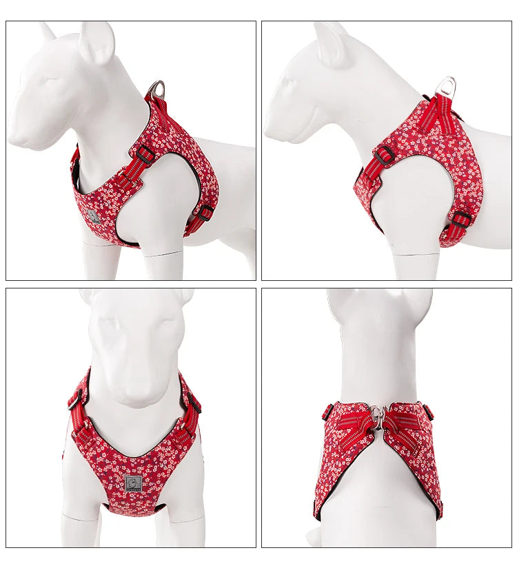 Truelove Pet Harness Floral Floral Doggy Harness Dog Vest Type Dog Walking Chain Small Medium Puppy Cat Printed Cotton TLH1912