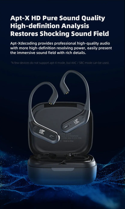 KZ AZ09 PRO Bluetooth 5.2 Cable Upgrade Wireless Ear Hook Earphone Cable With Charging Case For KZ ZAS ZAX ZSX AST ZS10 EDX PRO