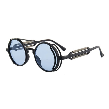 3 Pcs/Set Classic Gothic Steampunk Sunglasses Luxury Brand Designer High Quality Men and Women Retro Round Pc Frame Sunglasses