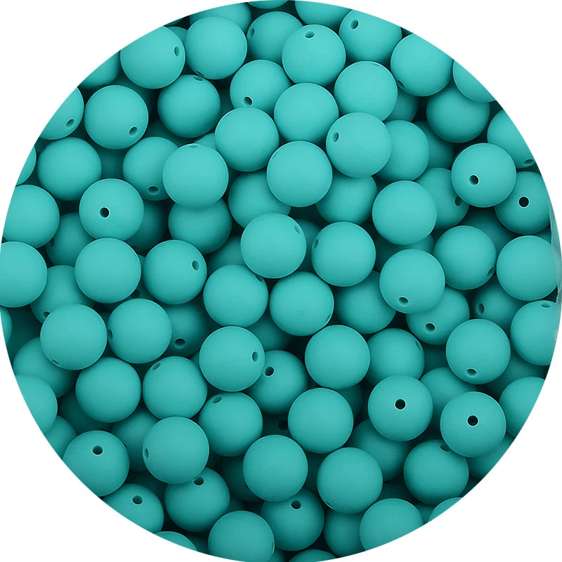 LOFCA 15mm 20pcs/lot Silicone Loose Beads Safe Teether Round Baby Teething Beads DIY Chewable Colorful Teething For Infant