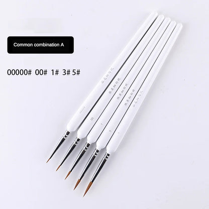 4/5/10pcs Miniature Hook Line Pen Art Painting Brushes Weasel Hair Paint Brush Gouache Watercolor Oil Paint Artists Hand Painted
