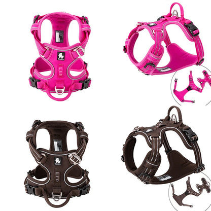 Truelove Pet Reflective Nylon Dog Harness No Pull Adjustable Medium Large Naughty Dog Vest Safety Vehicular Lead Walking Running
