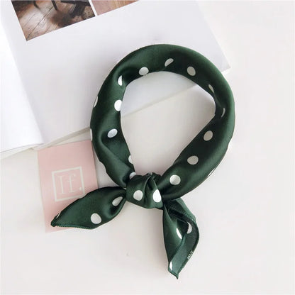 Square Scarf Hair Tie Band For Business Party Women Elegant Small Vintage Skinny Retro Head Neck Silk Satin Scarf