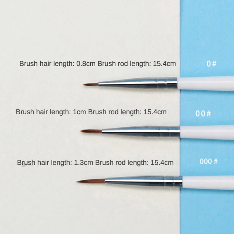 6Pcs/Set Fine Hand-painted Thin Hook Line Pen Drawing Art Pen #0 #00 #000 Paint Brush Art Supplies Nylon Hair Brush Painting Pen