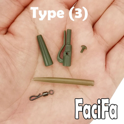 10 sets Carp Fishing Accessories Lead Clip Quick Change Swivel Tail Rubber Anti Tangle Sleeves Carp Rig Coarse Fishing Tackle