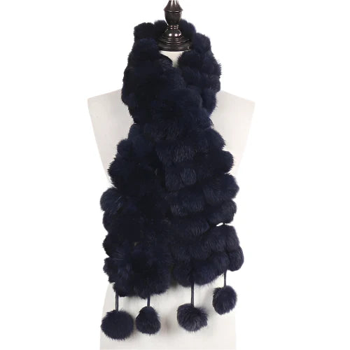 Women’s Winter Warm Rabbit Fur Scarf - 100% Genuine Natural Fur Muffler, Stylish & Cozy Cold-Weather Accessory, Hot Sale