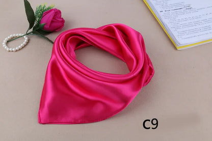 WZCX 60*60cm Women Solid Color Silk Scarf Spring Autumn Fashion New Simple Square Scarfs For Ladies Female Scarf