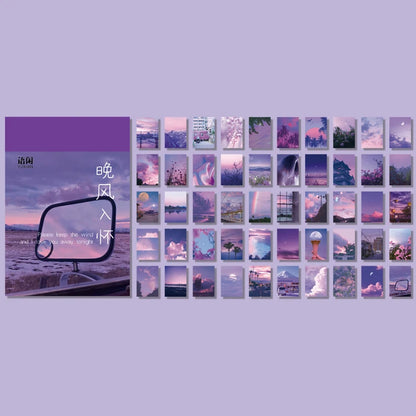Yoofun 50 Sheets Natural Scenery&Art Paintings Stationery Stickers Book Aesthetic Landscape Cute Scrapbooking Planner Journaling