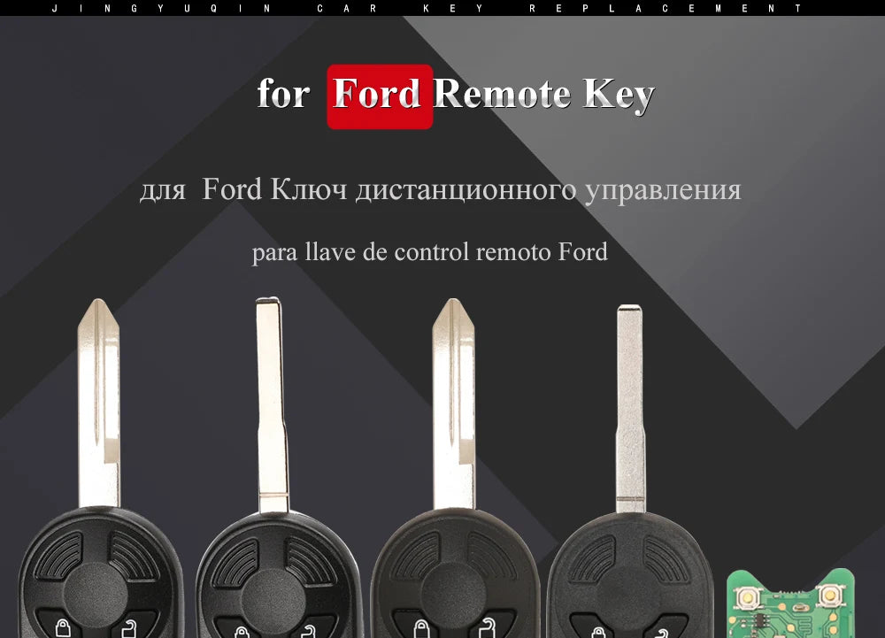 jingyuqin 315/433Mhz Remote Car Key Fob For Ford C-Max Edge Escape Focus Lincoln Mazda Mercury OUCD6000022 Transmitter ID63 4BT
