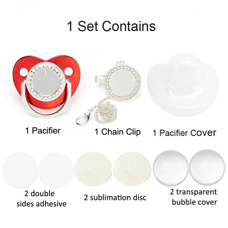 Only Blank Pacifier Clip Lid Baby Shower Gift  Newborn Pacifier Accessories Sublimation Dummy Baby Teether Infant Nipple