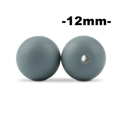 LOFCA 12mm 100pcs Silicone Beads Round Teether Baby Nursing Necklace Pacifier Clip Oral Care BPA Free Food Grade Colorful