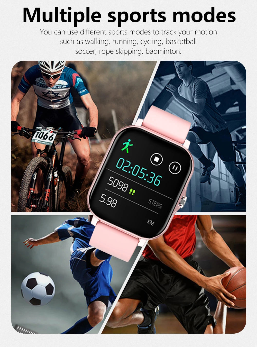 2025 New Smart Watch Bluetooth Call Music Heart Rate Blood Pressure Monitor Smartwatch for Women Men Holiday Gifts
