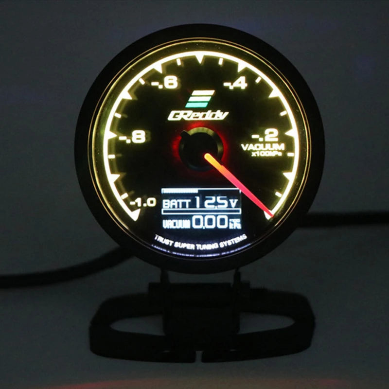 62mm GReddi LCD Digital Display Car Gauge Oil Pressure Oil Temperature Water Temperature Voltmeter Boost Gauge