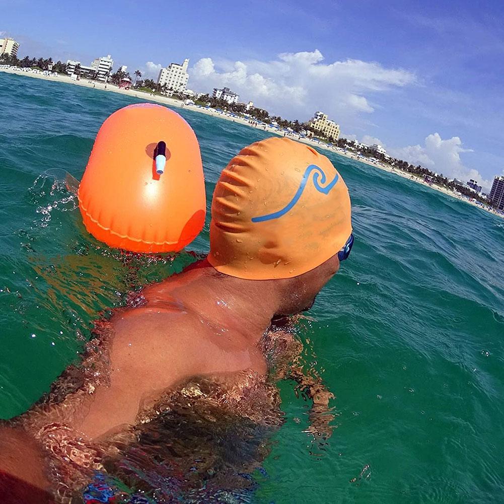 Swimming pool Buoy Tow Floats Inflatable Life Saving Swim Buoy PVC Inflated Air Drying Bag Drift Bag  pool accessory Open Water