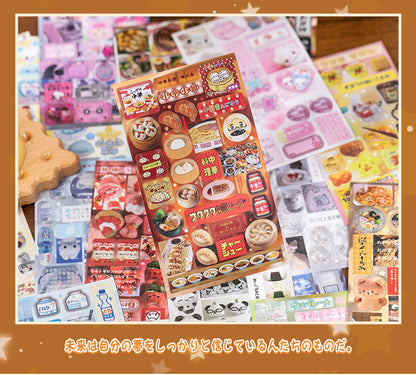 20 Sheets Sweet Dream Duet Japanese Retro Sticker Book, Vintage Kawaii Aesthetic Stickers for Scrapbooking, Journal, DIY 