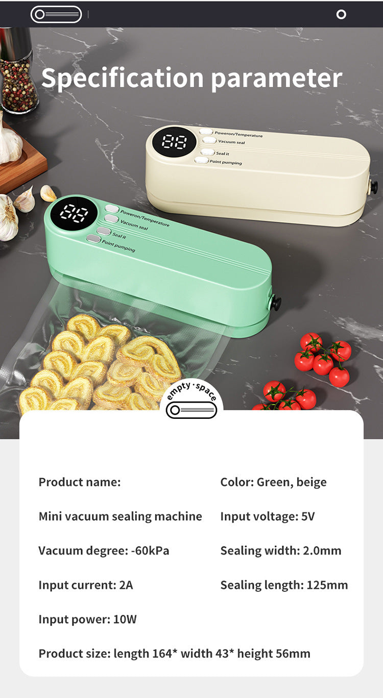 Charging Mini Wireless Fully Automatic Vacuum Sealing Machine Household Small Portable Food Packaging Plastic Sealing Machine