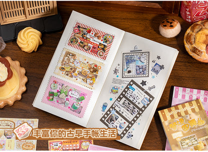20 Sheets Sweet Dream Duet Japanese Retro Sticker Book, Vintage Kawaii Aesthetic Stickers for Scrapbooking, Journal, DIY 