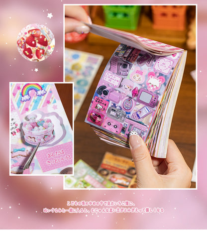 20 Sheets Sweet Dream Duet Japanese Retro Sticker Book, Vintage Kawaii Aesthetic Stickers for Scrapbooking, Journal, DIY 