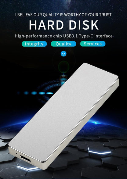 New Alloy Mini Slim SSD Hard Drive High Speed Mobile Solid State Drive 2TB 8TB 16TB Large Capacity Hard Disk External USB 3.1