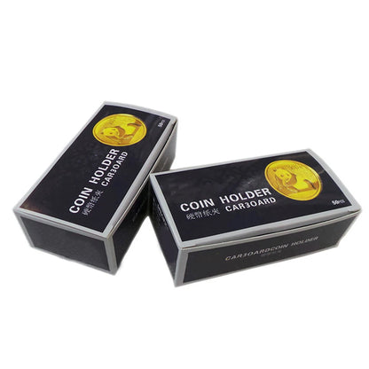 1 Set Coin Storage Stamp Holder Square Cardboard Case Coin Album Collection Coin Holders Flip Clip Coin Capsules Cover Storage