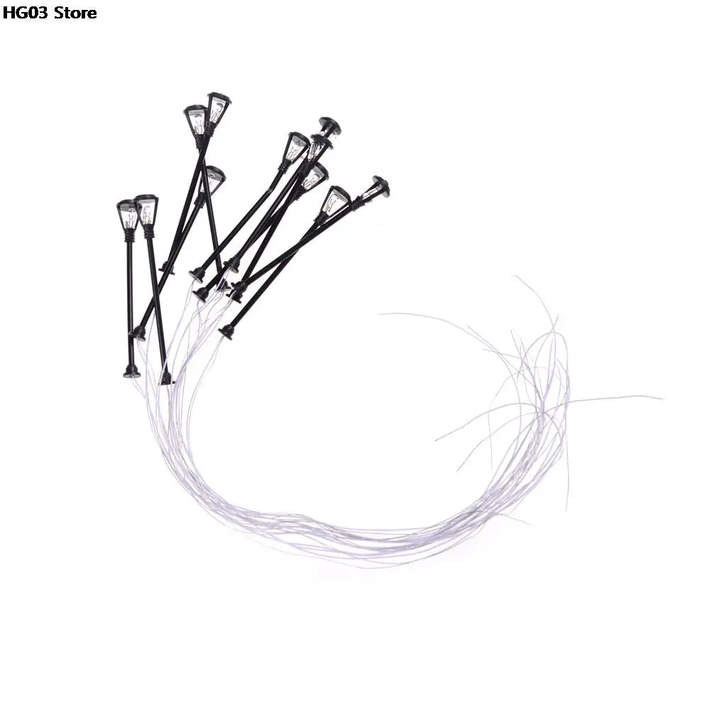 10pcs/set Mini Decor Street Lamp Fairy Garden Miniatures Moss Terrariums Desktop Bottle Garden Resin Crafts Decoration For Home