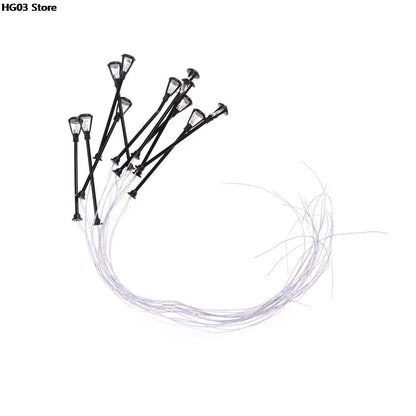 10pcs/set Mini Decor Street Lamp Fairy Garden Miniatures Moss Terrariums Desktop Bottle Garden Resin Crafts Decoration For Home