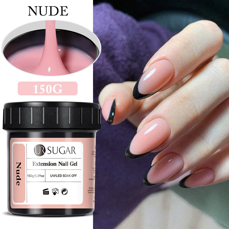 UR SUGAR 150g Transparent Nail Extension Gel Jelly White Light Pink Acrylic French Nail Art UV LED Gel Semi Permanent Manicure
