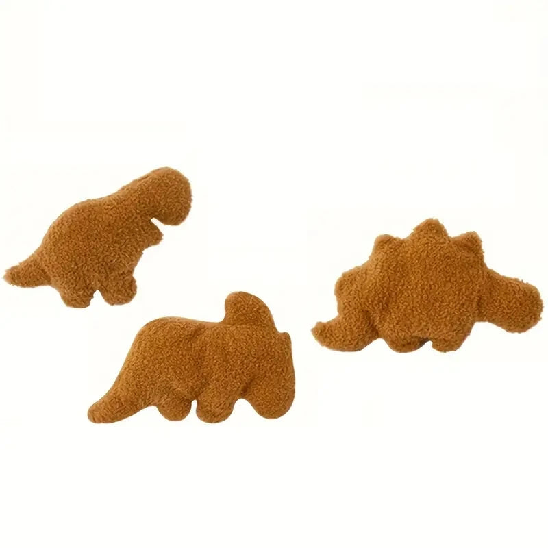 4-Piece Dinosaur & Chicken Nugget Plush Set - Soft Stegosaurus & MiniHugs for Children - Perfect for Birthday, Easter, Bedtime C