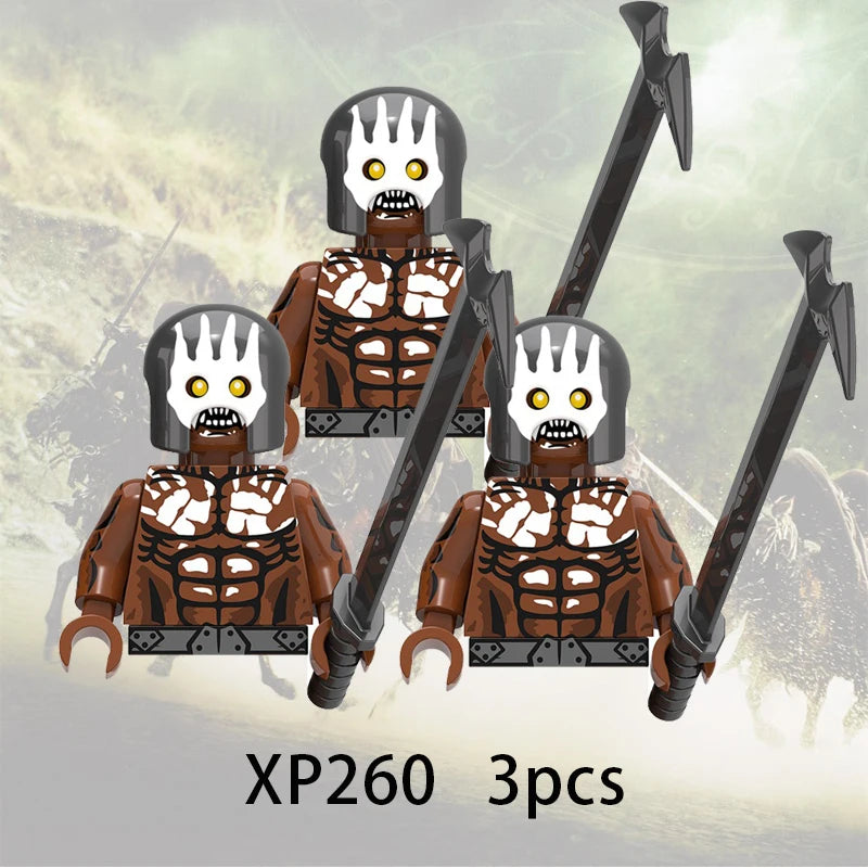 3pcs Lord Rings Elves Orcs Army Dwarf Rohan Mini Action Toy Figures Building Blocks Assembly Toys for Kids Birthday Gift