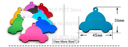 Personalized Random Mix 20pcs Aluminum Pet Dog Tag Nameplate Pedant For Cat Collar Ring Anti-Lost Accessories