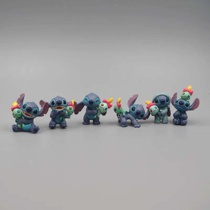 1set Stitch Cartoon Toy Doll Have 6 Different Dolls Give Away Boyfriend Anime Doll Necklace Pendant Birthday Gift Christmas Gift