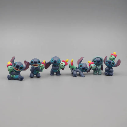 1set Stitch Cartoon Toy Doll Have 6 Different Dolls Give Away Boyfriend Anime Doll Necklace Pendant Birthday Gift Christmas Gift