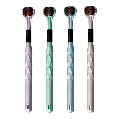 3D Manual Toothbrush 2/4pcs Three sided U-shaped Soft Toothbrush for Comprehensive Oral Cleaning for Adults,Couples, Families