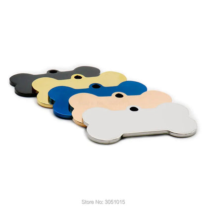 20pcs cat dog ID tag dog Personalized Stainless steel Collar bone pet Charm Pet name pendant Bone Necklace Collar Puppy plate