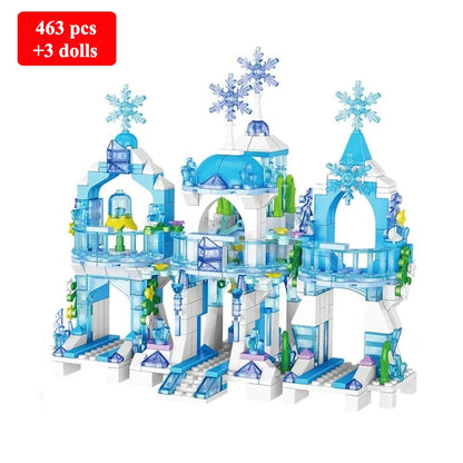 Friends Princess Luxury Ice Castles Building Blocks Playground House Movies Bricks Classic Figures Set Toy for Girls DIY Gift